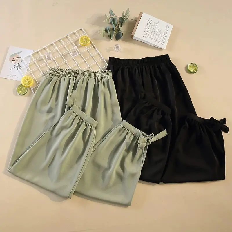 

2021 New Summer Chiffon Harem Pants Women High Waist Casual Pant Fashion Thin Loose Female Sweatpants Pantalon Pour Femme X100