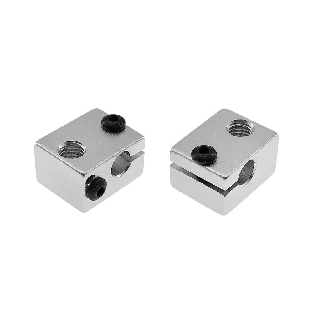 Серебристый Алюминиевый V6 тепловой блок для V5 V6 J-head экструдер HotEnd 3D принтеры части нагревателя Горячий Конец нагревательные аксессуары 20*16*12 мм часть 1 - Цвет: Серебристый