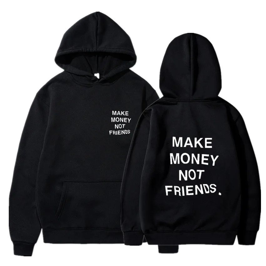 

Флисовые Толстовки с надписью «MAKE MONEY NOT FRIENDS» для мужчин и женщин