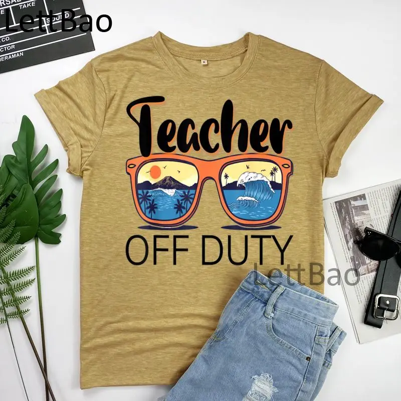 

Harajuku Print T-Shirt Teacher Off Duty Women Clothing Ulzzang 2021 New Fashion Novelty Casual Women Short Sleeve T-shirts