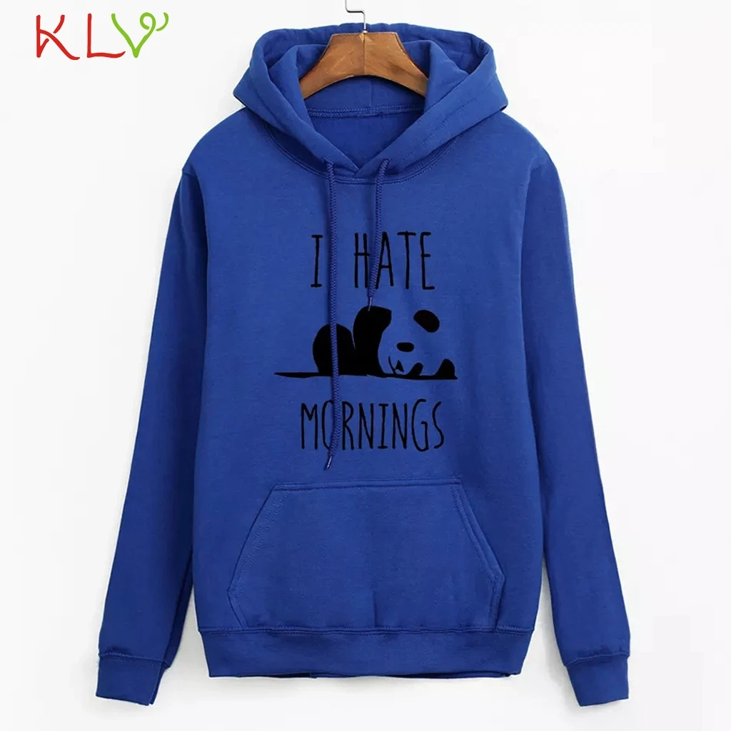 Женская толстовка с капюшоном и принтом панды пуловер передним карманом 2019