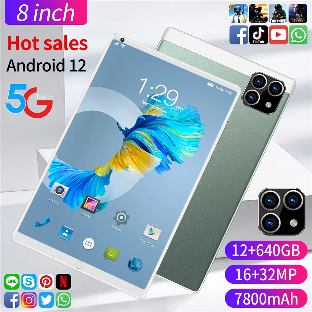 2021 8 Inch Eight-Core 8GB+128GB Arge Android 9.0 Wifi Tablet PC Dual SIM Camera Bluetooth 4G Call Phone Game Smart | Компьютеры и