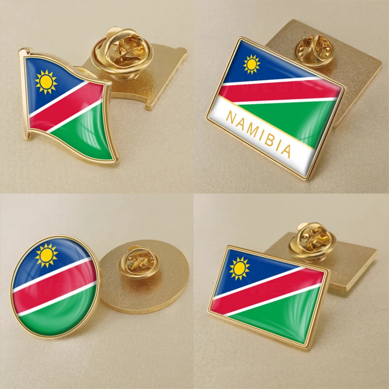

Coat of Arms of Namibia Namibians Map Flag National Emblem Brooch Badges Lapel Pins