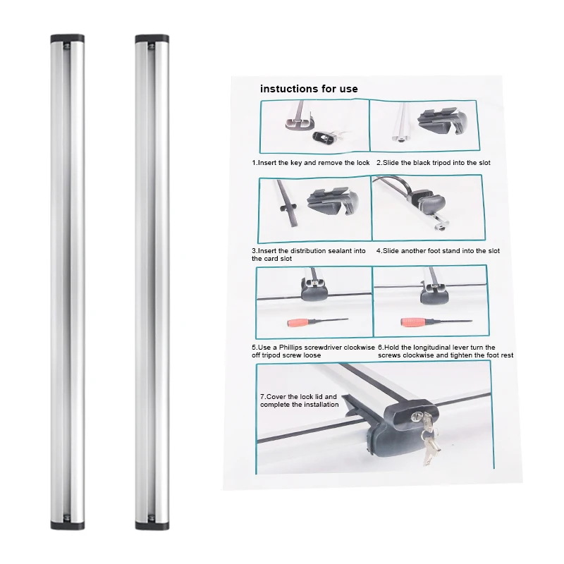 Универсальный автомобильный багажник на крышу 2 шт. 120/130 см водонепроницаемый для