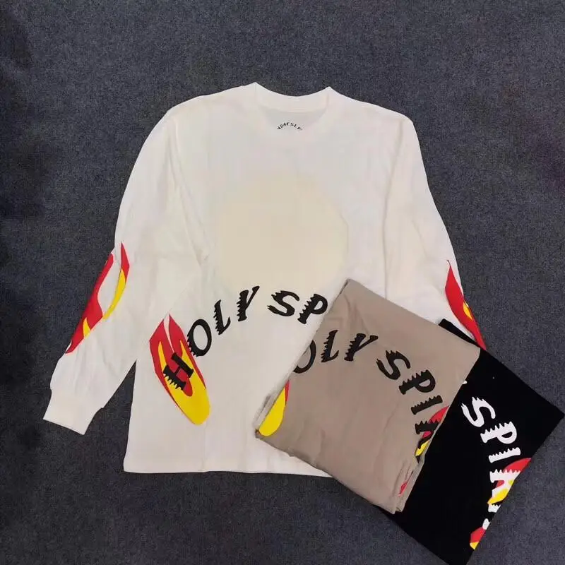 

Kanye West Sunday Service Holy Spirit T Shirts Streetwear Shantou Skull Graffiti Kanye West KIDS SEE GHOSTS Long sleeve T-shirt