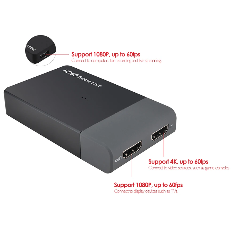 Видеопреобразователь ezcap1080P с поддержкой разрешения 4 к USB 3 0 и микрофоном |