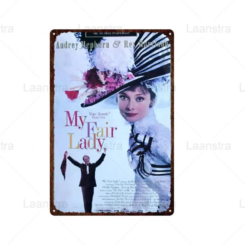 

Retro Movie Film Hepburn Poster Metal Sign Tin Sign Plaque Vintage Wall Decor for Bar Pub Club Man Cave Plate Home Decor 20*30c'