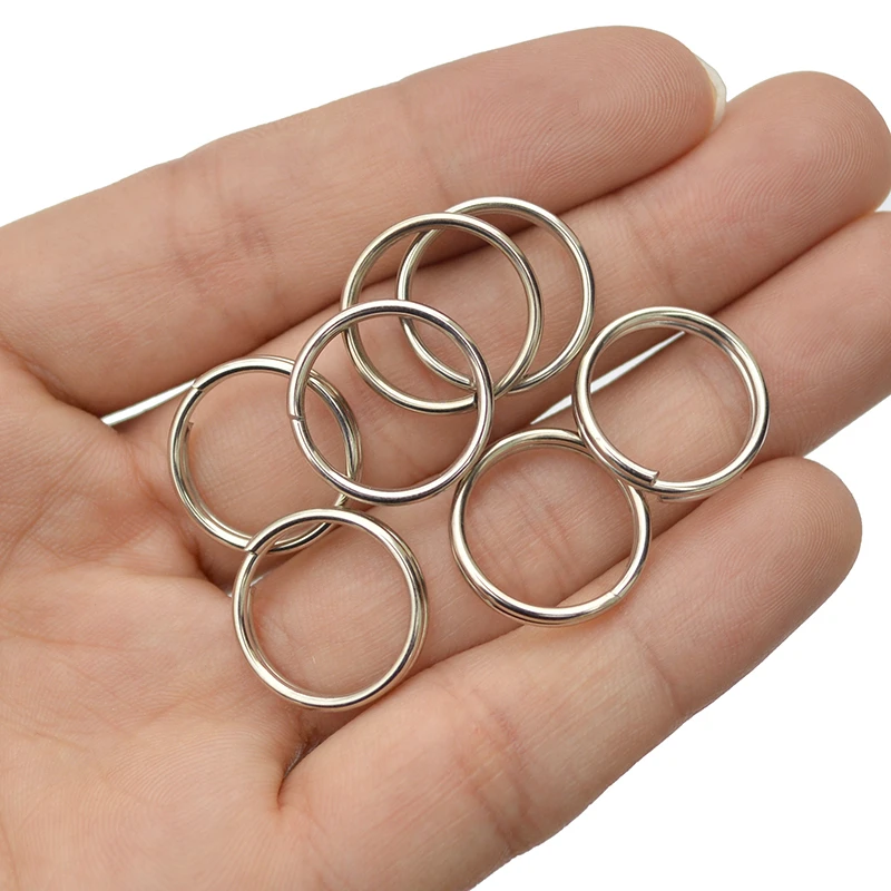 

Stainless Steel Fishing Split Rings 20pcs/lot Big Round Double Loop Hard Fishing Lure Connector Accessories Diameter 10-18mm
