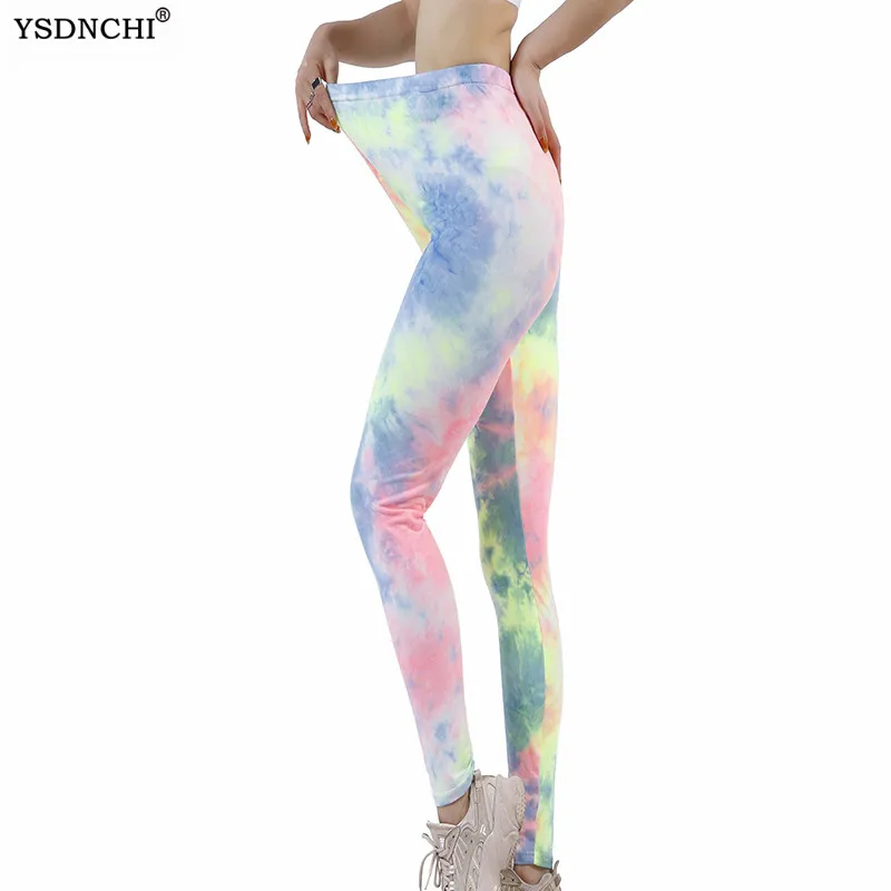 

YSDNCHI High Waist Stretch Gym Leggings Sports Running Sportswear Women Printing Fitness Pants Gym Sexy Plus Size Trousers