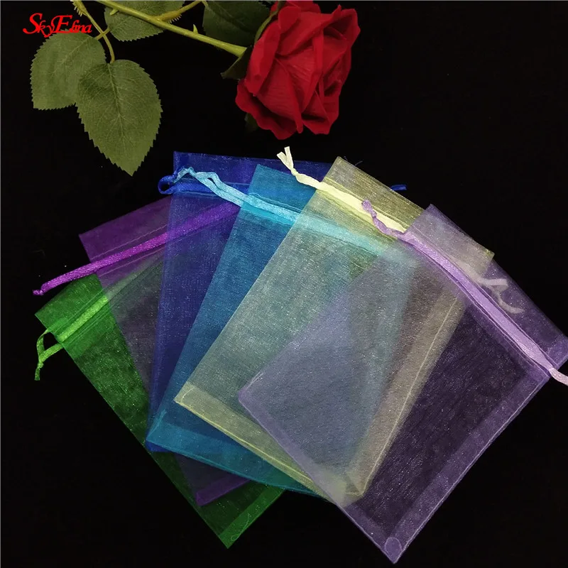 50 шт. Сумка из органзы упаковка для ювелирных изделий конфета подарочных коробок