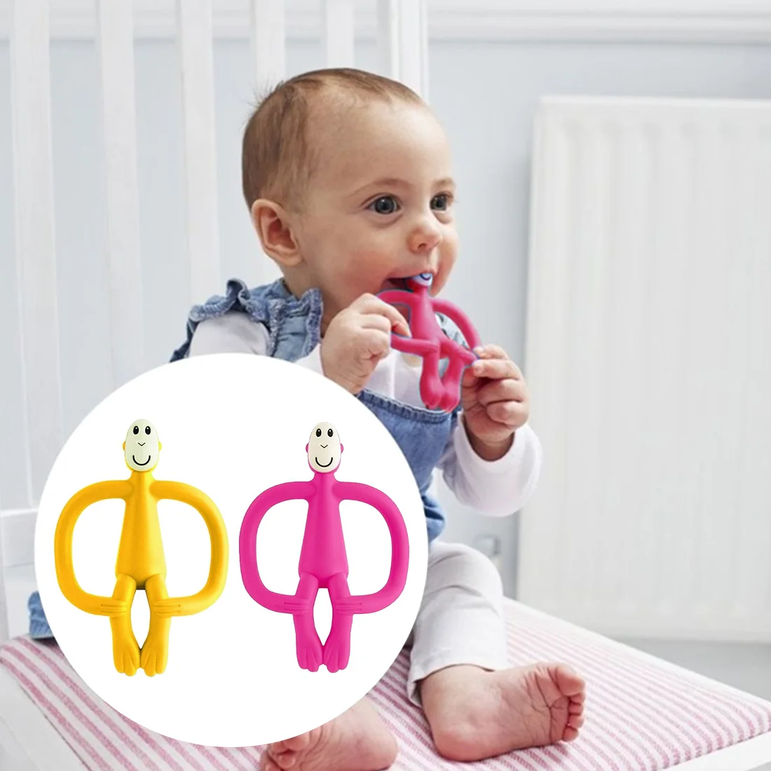 Мягкий силиконовый мультфильм обезьяна малыш молярные зубы боли инструмент дети Прорезыватель обучающий игрушечный детский душ подарок