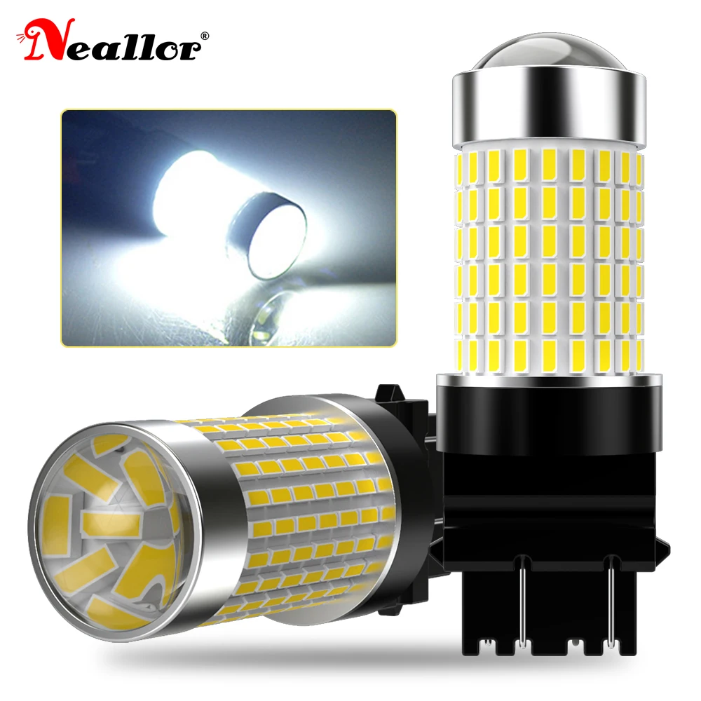 

2pcs High Power 2800LM No Error Free T25 3157 3156 p27/7w LED P27W Bulbs Car Brake Reverse Light Lamp Turn Signal 12V White T20