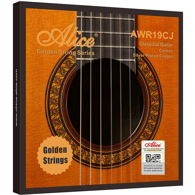 Acessórios para Guitarra Kit de Cordas para Violão Alice Clássica Cores Douradas Carbono Prata Cobre Revestido Awr19cj ti