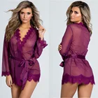 Женское сексуальное нижнее белье, кружевное нижнее белье, Прозрачное платье-стринги, размера плюс, Женский эротический костюм