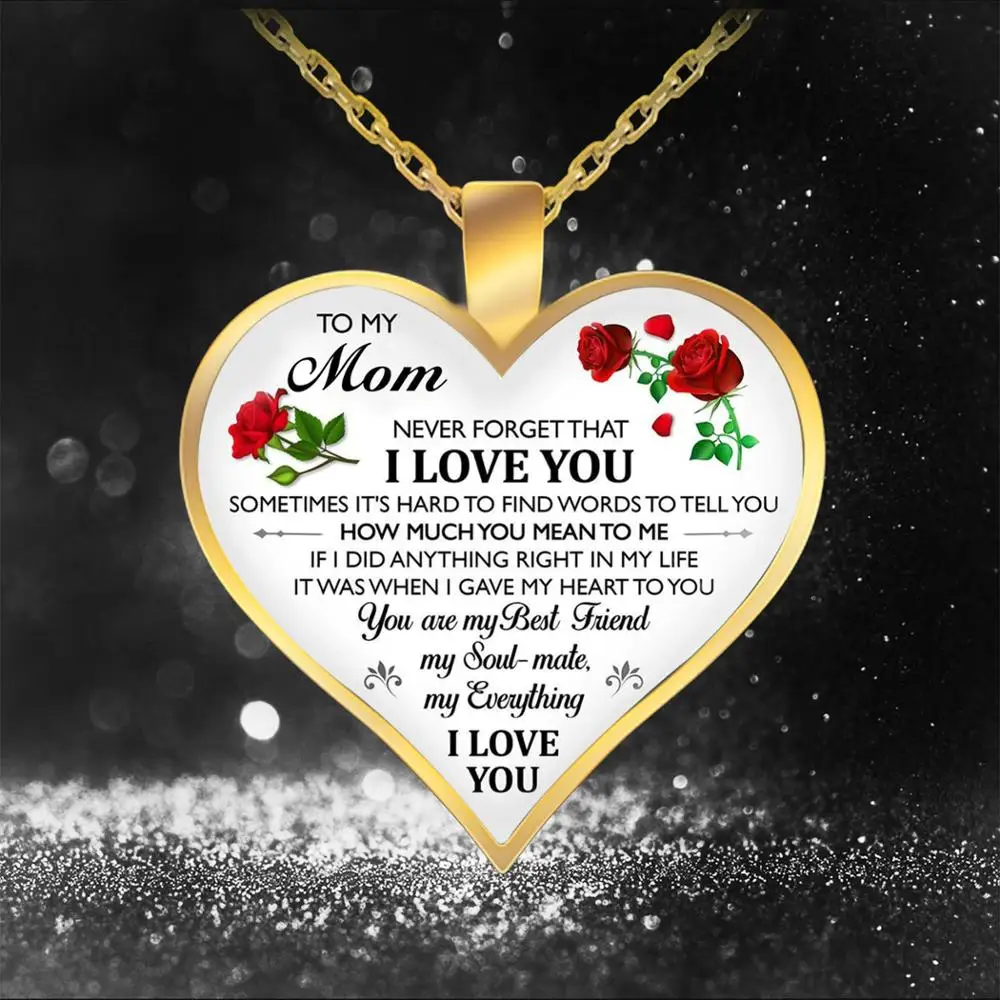 Ожерелье с надписью I Love You TO My Mom/Daughter/Teacher для женщин романтичные золотого цвета