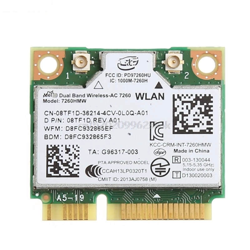 

Двухдиапазонная беспроводная карта Mini PCI-E Bluetooth 4.0 для Intel 7260 AC для DELL 7260HMW JUL12, Прямая поставка