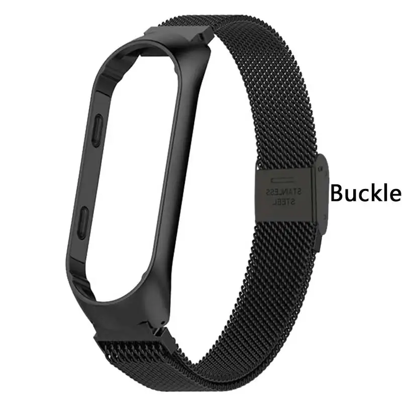 Buckle Black Rovtop ремешок для Xiaomi Mi группа 3 ремешок для Xiaomi Mi группа 3 браслет для Xiaomi Mi группа 3 металлические Безвинтовые нержавеющая сталь - Цвет: Buckle Black