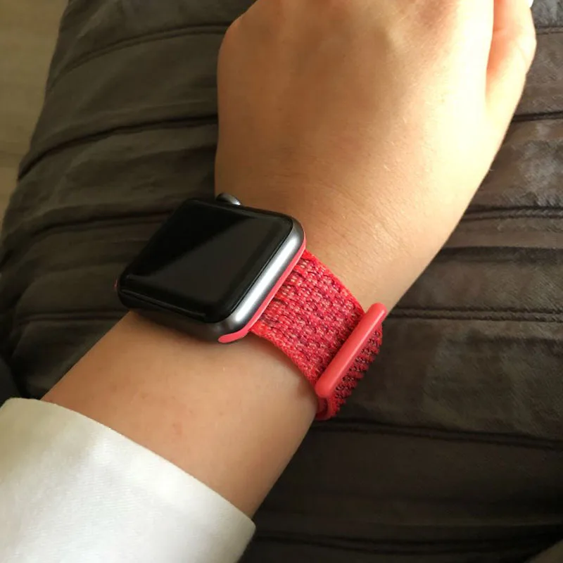 Петля нейлоновый ремешок для apple watch 38 мм 42 мм 40 мм 44 мм 1 2 3 4 тканый нейлоновый ремешок Ремешок для iWatch 4 узор браслет ремешок для часов