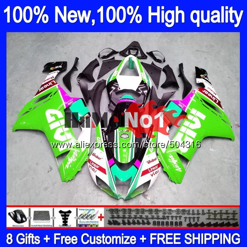 

Боди для KAWASAKI ZX-636 ZX600 ZX 6R 6 R 600CC ZX6R 07 08 59MC.181 зеленый Глянец ZX636 ZX 636 600 CC ZX-6R 2007 2008 обтекатель