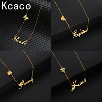customized name necklaces more kinds heart butterfly pendant stainless steel personalized for women choker necklace gift