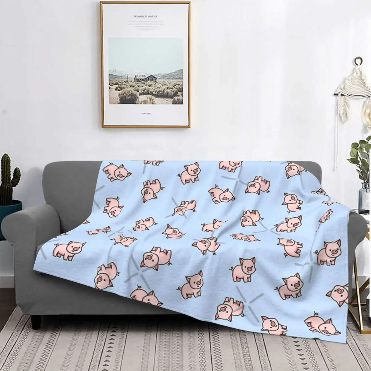 

Manta de cerdo para cama, кубические кубики, Manta de lana para cama