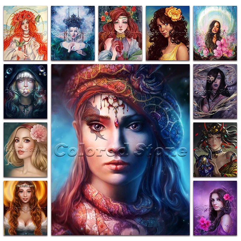 

5D Full Square Diamond painting embroidery Cross stitch Beautiful beauty lady Flower ranger princess 3D DIY Drawing mosaic 569