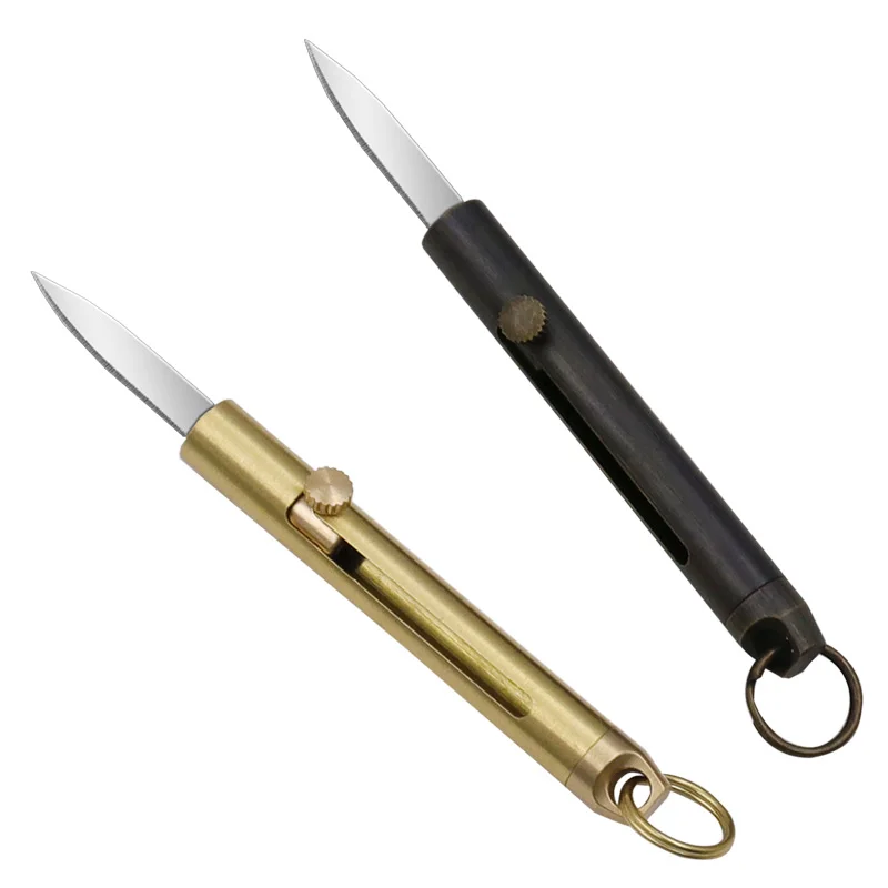 Многофункциональный мини-нож-брелок из латуни красивый портативный складной нож