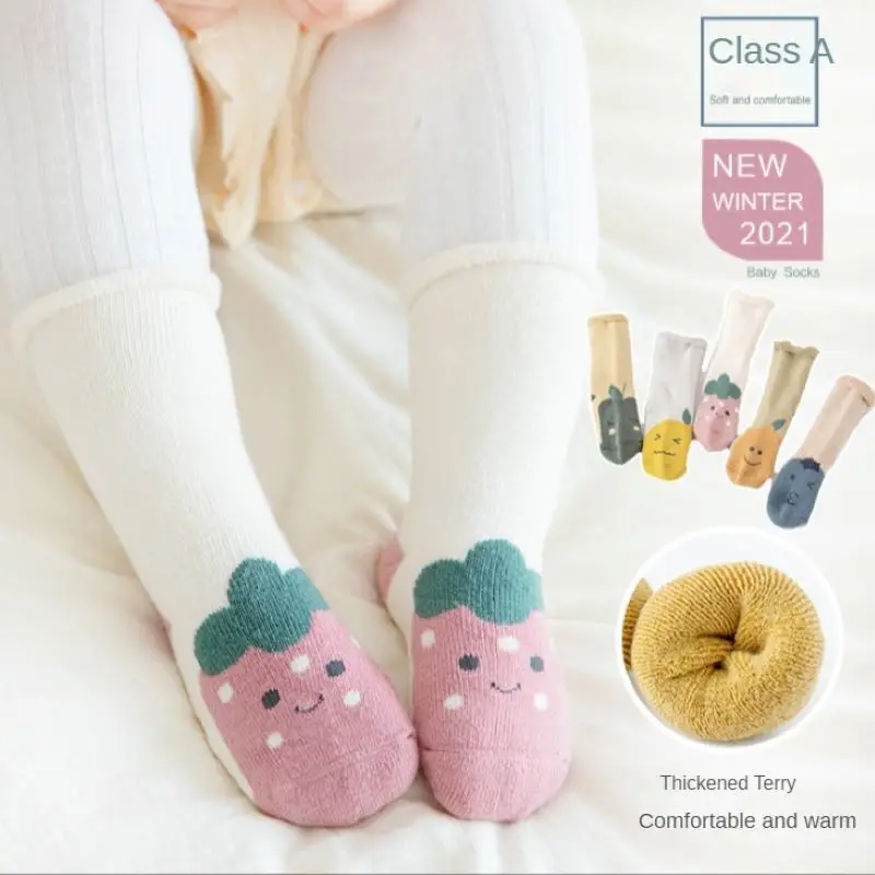 

2021 Thicken Baby Kids Socks Autumn Winter Cotton Warm Socks Toddler Boy Girls Floor Socks Newbron Children Clothing Accessories