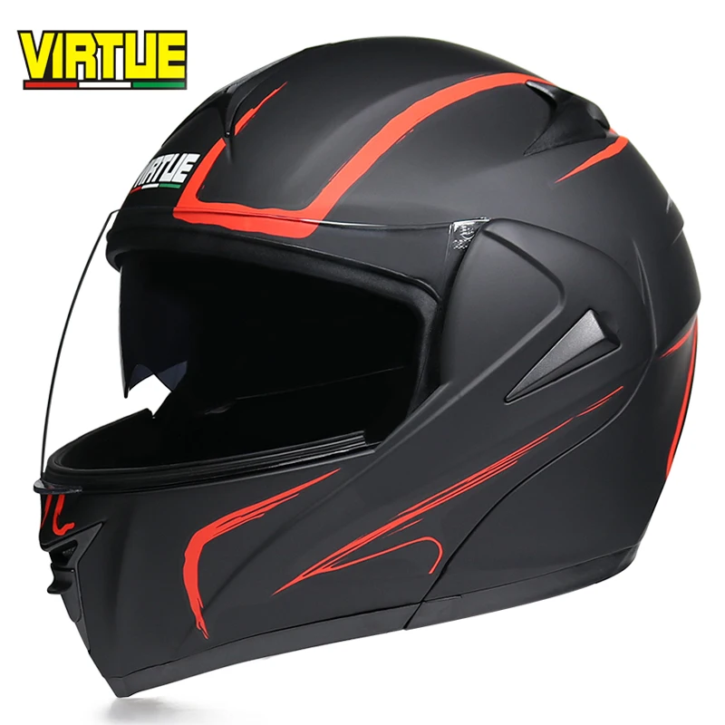 Откидной мотоциклетный шлем с двойным козырьком полный для лица подходит мужчин