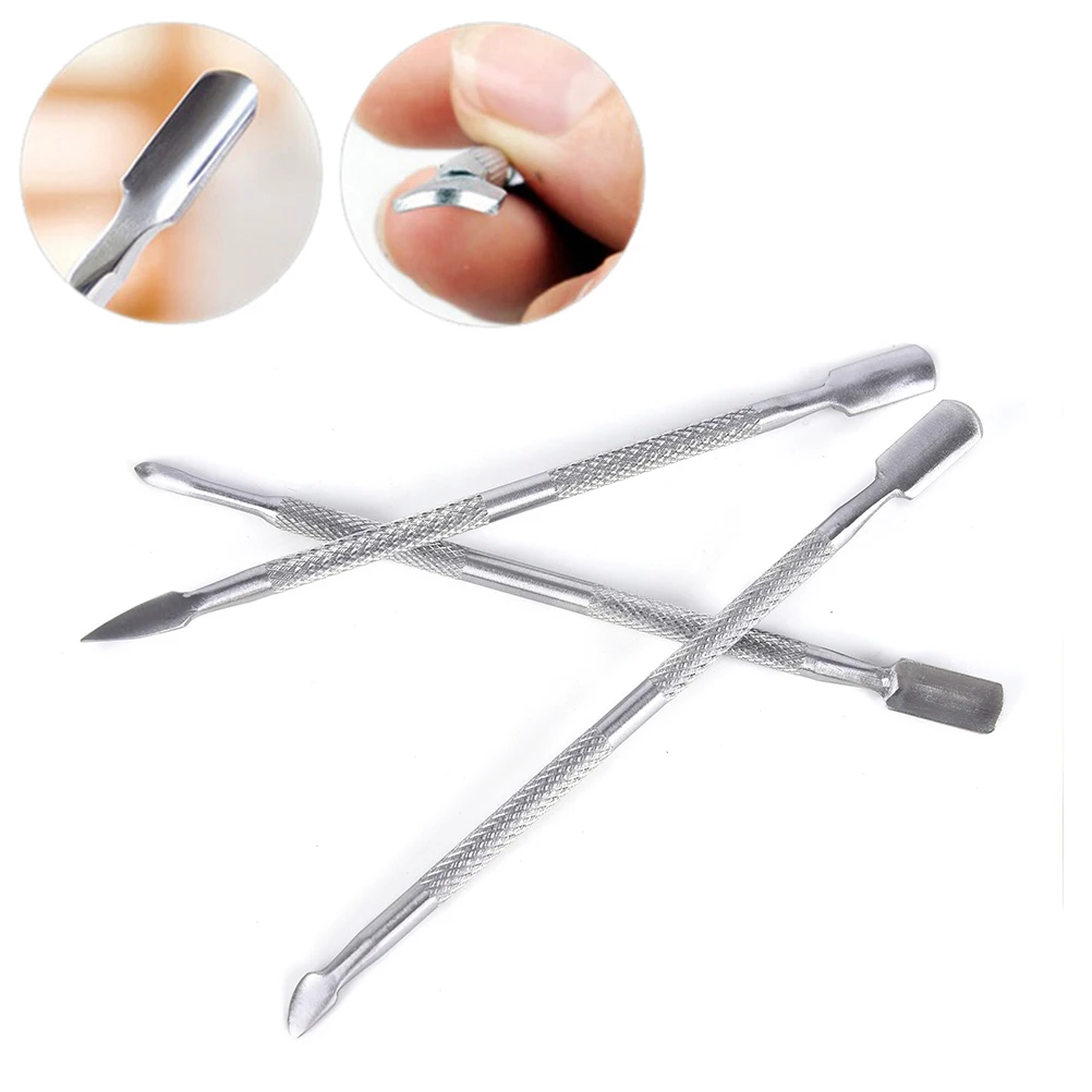 

New Stainless Steel Nail Tools 1Pc Nail File Cuticle Spoon Remover Manicure Trimmer Cuticle Pusher