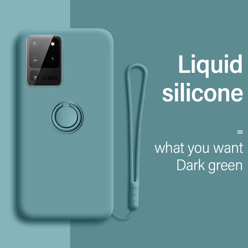 

Ultra-thin Silicone Magnetic Phone Case For Samsung Galaxy S21 S20 S10 E S9 S8 Note 20 10 9 Plus Ring Bracket Cover