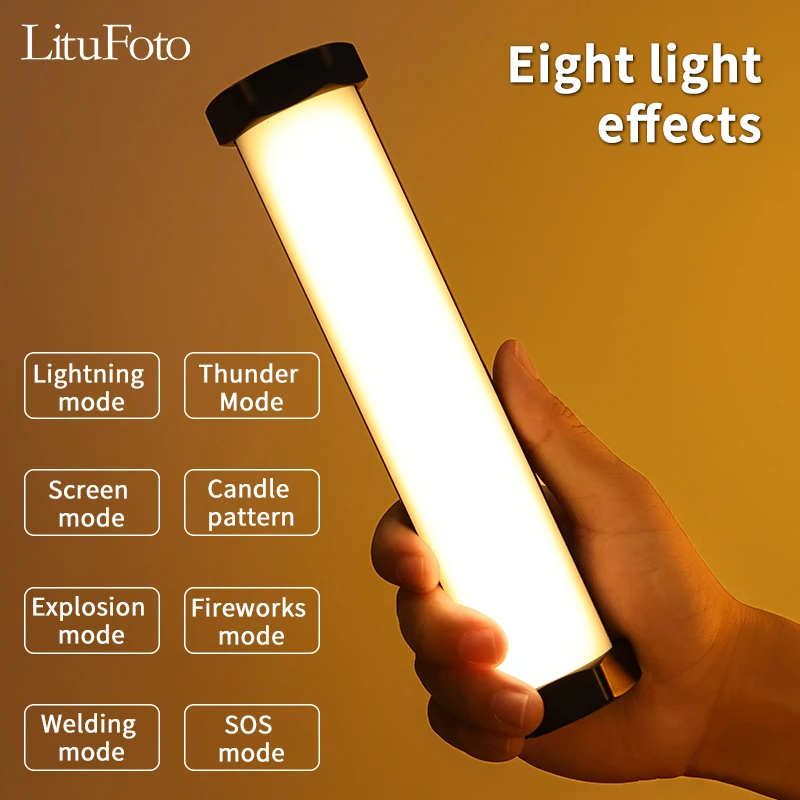 LED-вспышка Litufoto R6S для фотосъемки ручной светильник RGB лампа видео 7500K