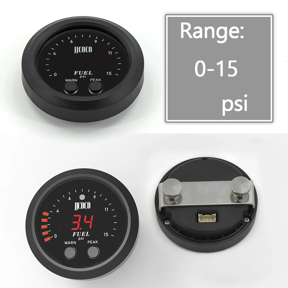 Universal Ultra-thin Electronic fuel pressure gauge with 1/8 npt sensor oil pressure meter red display digital 0-15psi