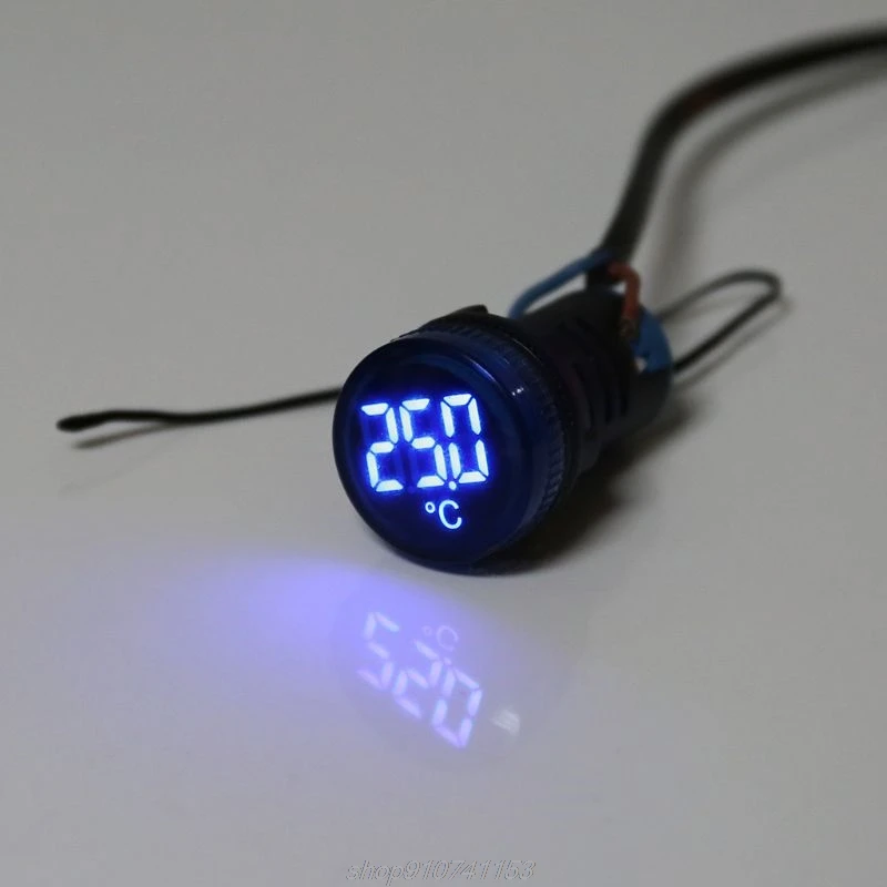 

22mm AC 50-380V Thermometer Indicator Light LED Digital Display Temperature Measuring Ranging -20-119 O31 20 Dropship