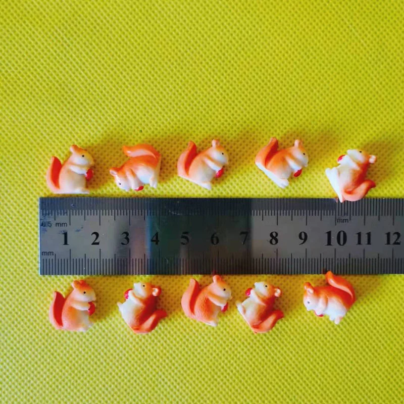10 orange ones Новинка~ 10 шт/белки/миниатюры/милые животные/Сказочный Садовый Гном/мох Декор террариума/ремесла/Бонсай/фигурка/diy принадлежности - Цвет: 10 orange ones