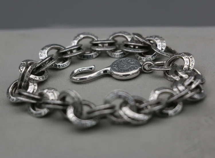 

S925 Sterling Silver Ring Tide Male Bracelet Retro Personality Female Jewelry Creative Couple Student Bracelet