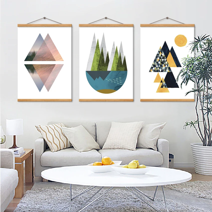 

Nordic Style Wall Art Print Picture Geometric Figure Triangle Colorful Canvas Painting For Living Room Home Decor Poster