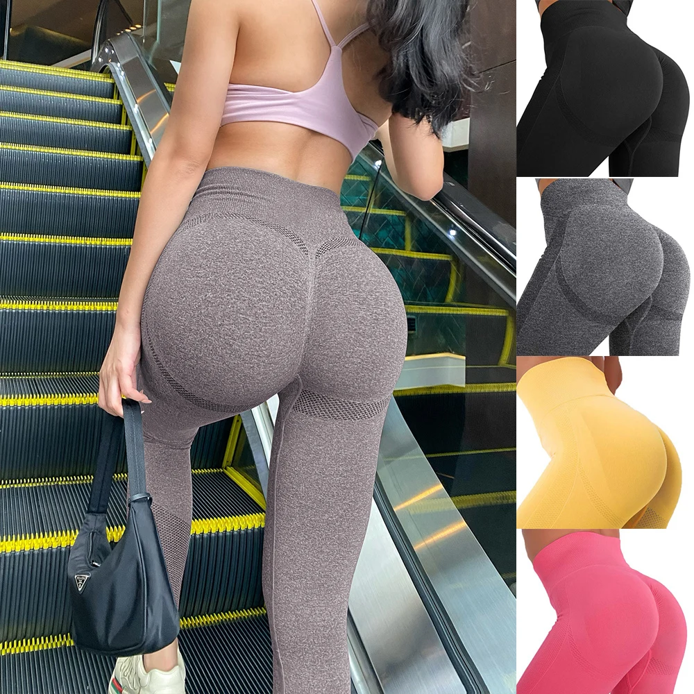 

KIWI RATA Womens Seamless Leggings High Waisted Workout Tight Leggings Gym Yoga Pants Tummy Control Sports Compression Leggings