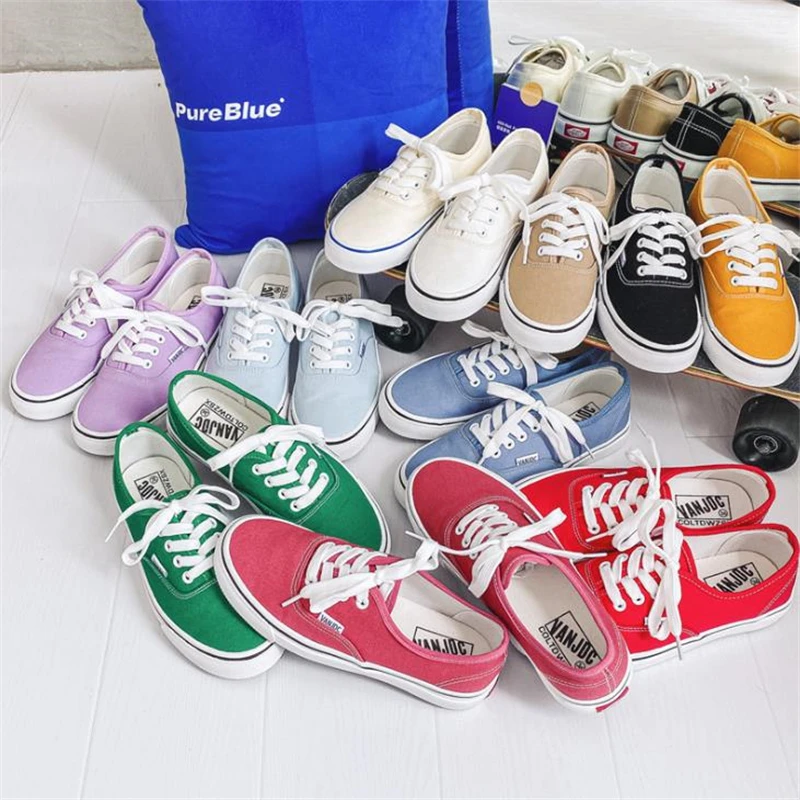 

Womens Sneakers Fashion Canvas Shoe Low Top Lace Up Women Flats Candy Color Ladies Casual Loafers Espadrilles Skatebarding Shoes