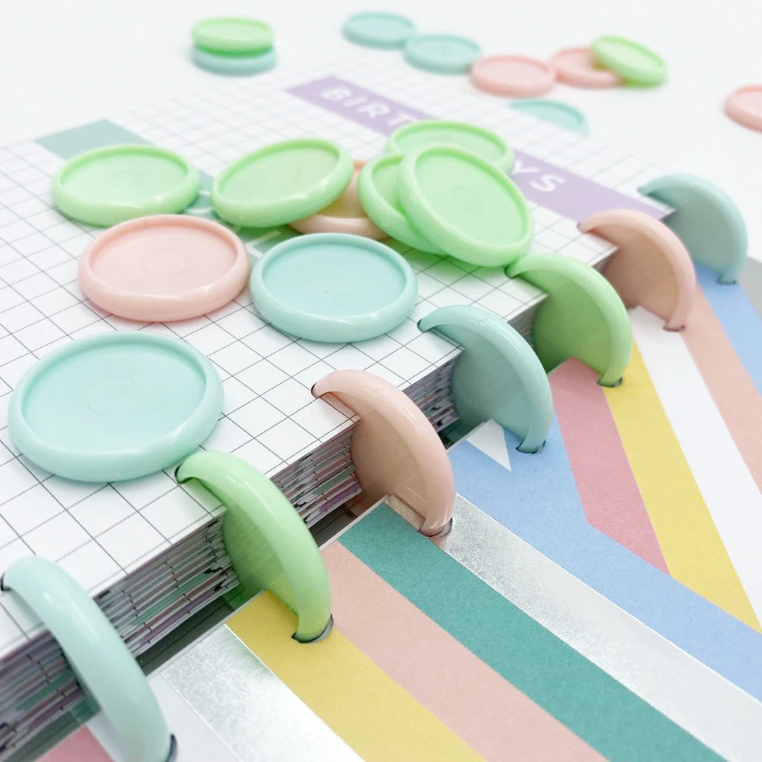 100pcs30mm пластиковое кольцо для переплета с пряжкой Грибное отверстие свободный