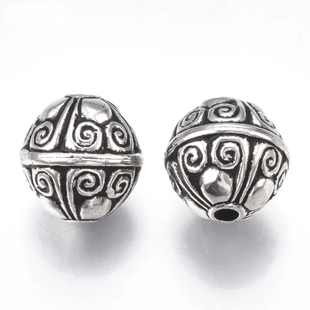 

50PCS CCB Plastic Beads Round Antique Silver 12x12mm Hole: 2mm For DIY