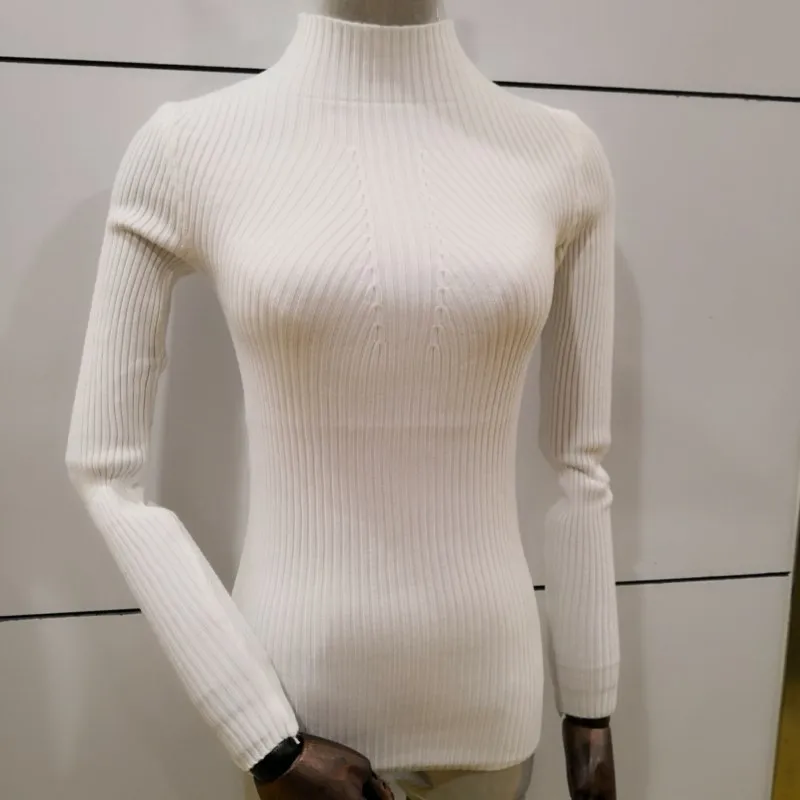 Осенние женские свитера реальные фотографии облегающий сексуальный плотный