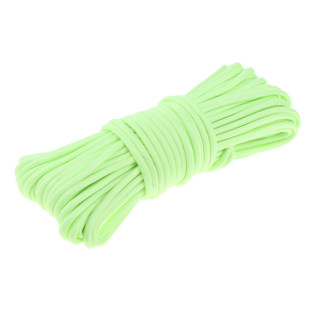 

65.6ft Long 0.16" Diameter 550LBS Tensile Strength 9 Strand Luminous Paracord Parachute Rope Cord Lanyard Outdoor Emergency