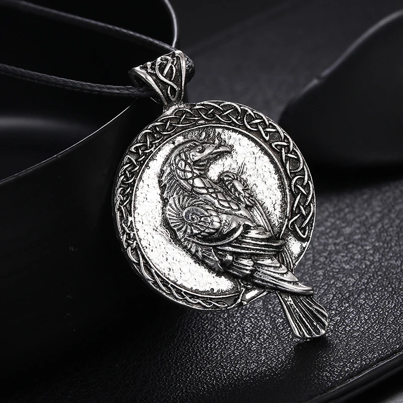 Nordic Necklace Viking Raven Pendant Black Bird Crow Women Men Jewelry Gift | Украшения и аксессуары