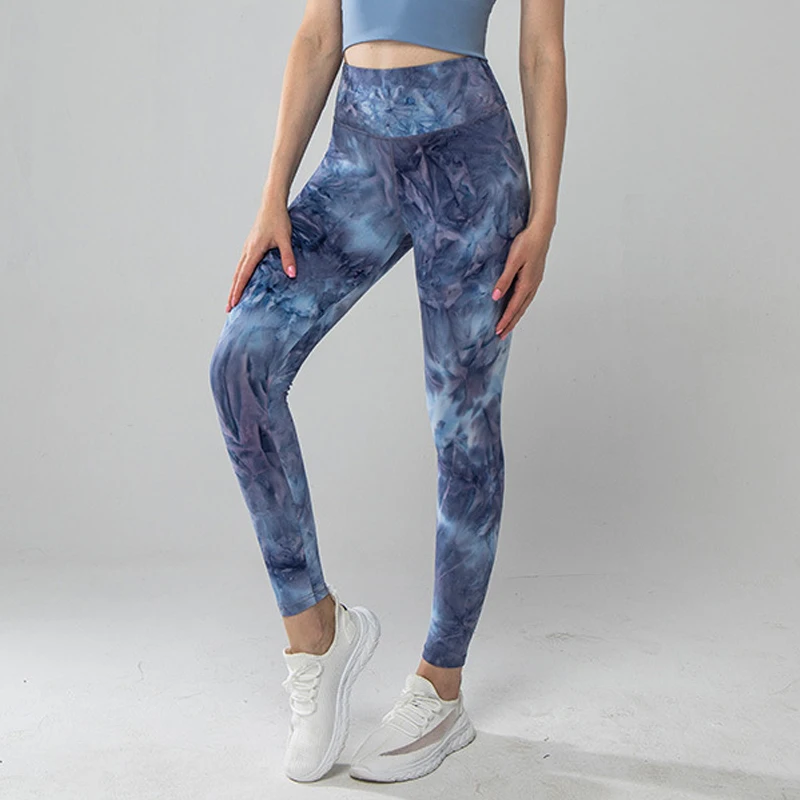 

NORMOV Tie Dye Print Leggings Women Fitness High Waist Push Up Jeggings Workout Quick Dry Skinny Leggings Feminina