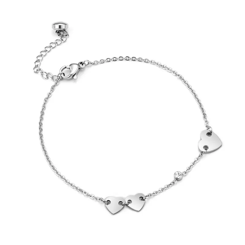 Простой Модный женский браслет с любовным сердцем подарок для женщин двойной