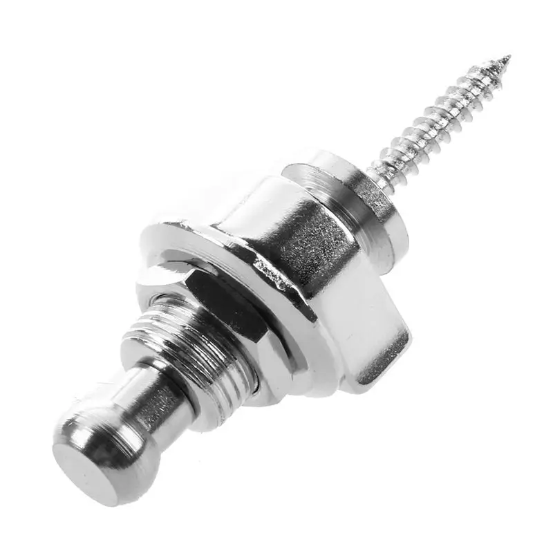 

ABUO-4 pcs Silver Skidproof Chrome Round Head Strap Lock for Guitar Bass Electric