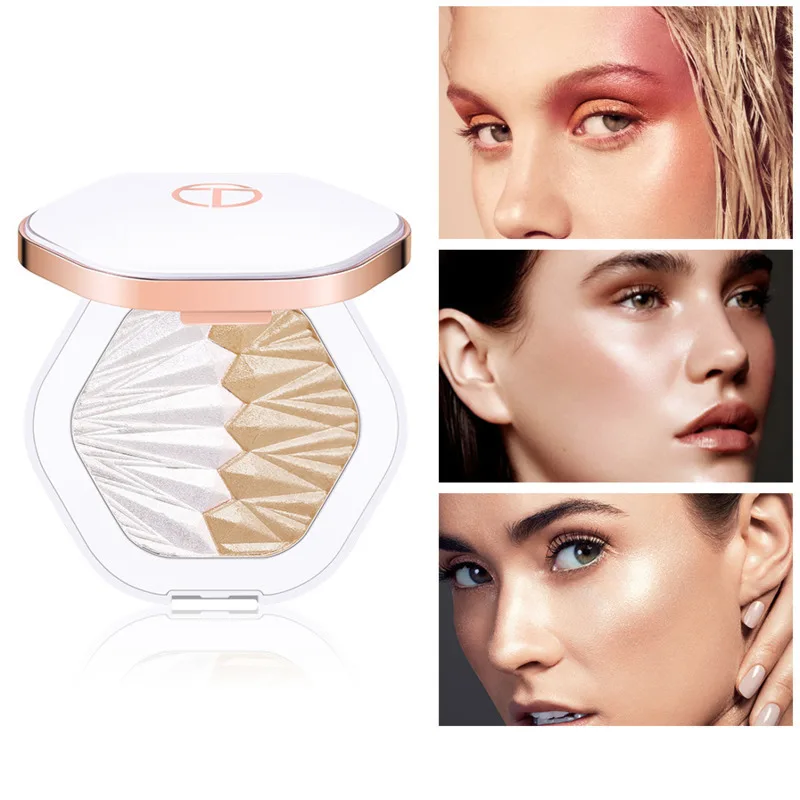 2 в 1 мерцающий хайлайтер палитра контур лица оболочка светящийся макияж жемчуг