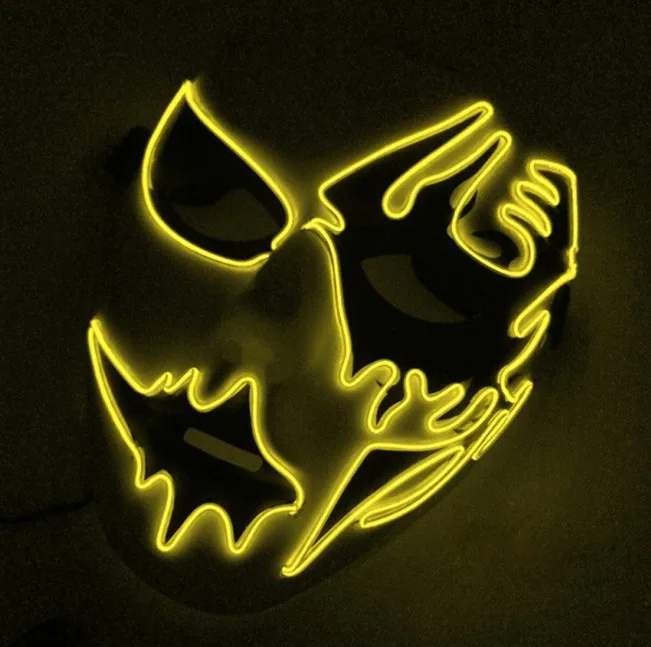 7 LED Light Mask Up Funny Masks from The Purge Election Year Great for Festival Cosplay Halloween Costume New Year Cosplay - Цвет: 7