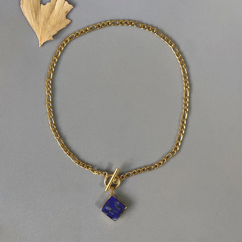 

Осень 2020, новинка, панк, цепочка из нержавеющей стали, ожерелье, Модный изысканный натуральный камень, Подвеска для женщин, уникальное очаро...